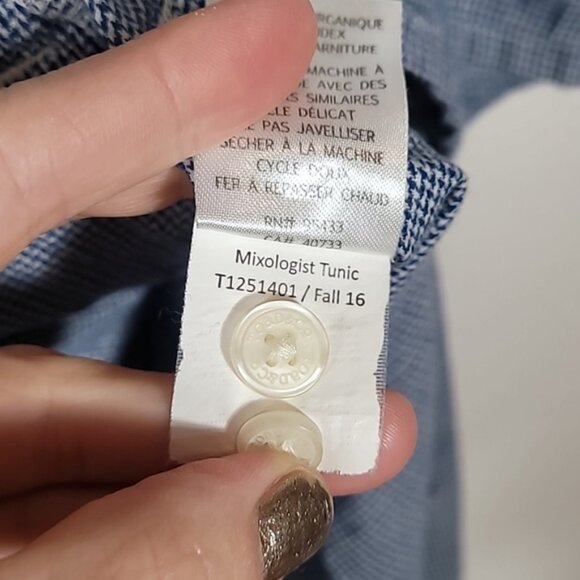 Toad & Co Mixologist Tunic Dress Size S Pockets Organic Cotton Long Sleeve Blue - Picture 7 of 11